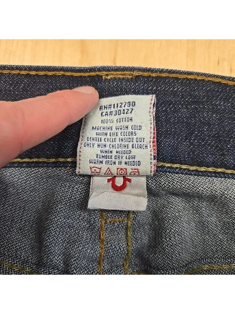 Vintage True Religion Ricky Jeans Mens Size 33 (36/34.5) Flap Pockets Faded USA